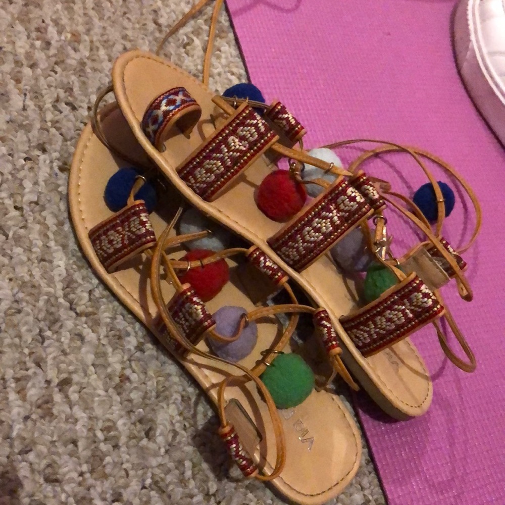 Colorful ball sandals